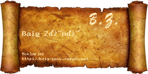 Baig Zénó névjegykártya